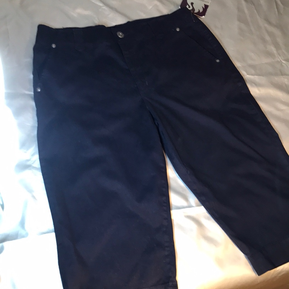 Gloria Vanderbilt long shorts navy blue size 14